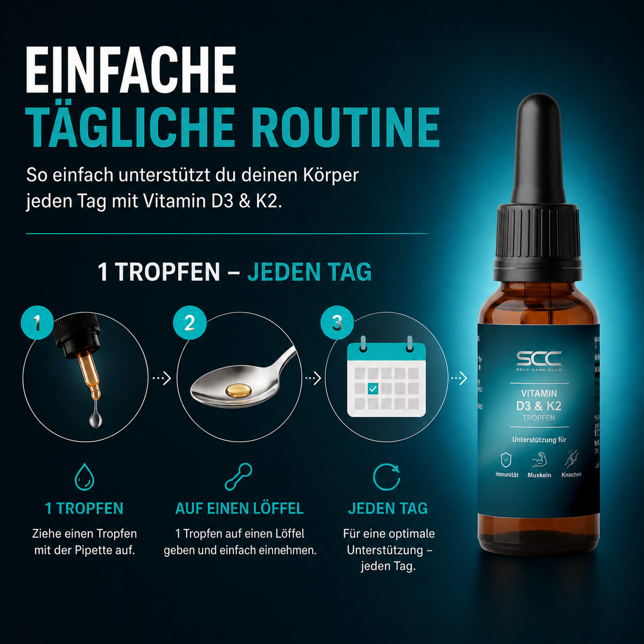 Vitamin D3 + K2 Tropfen